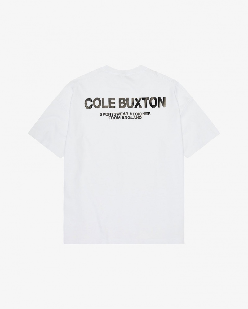 Men\'s Cole Buxton Cb Sportswear T Shirts White | 17842LUSO