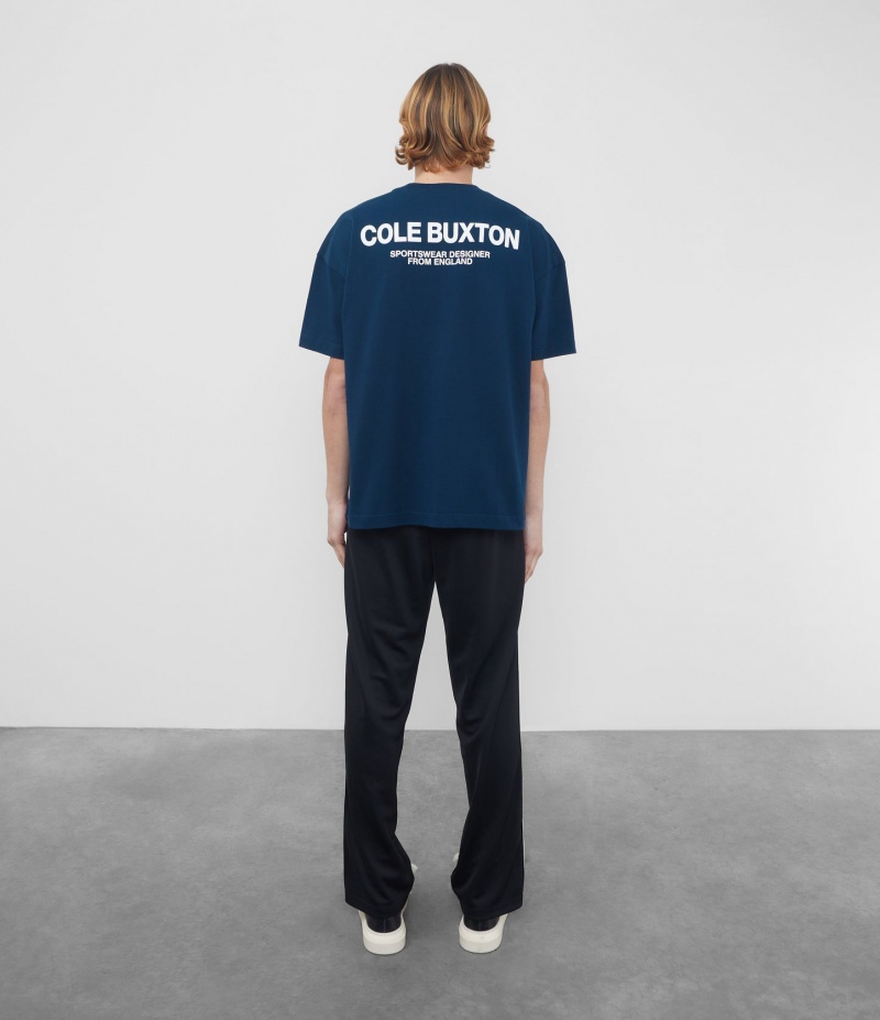 Men's Cole Buxton Cb Sportswear T Shirts Navy | 49726EAXO