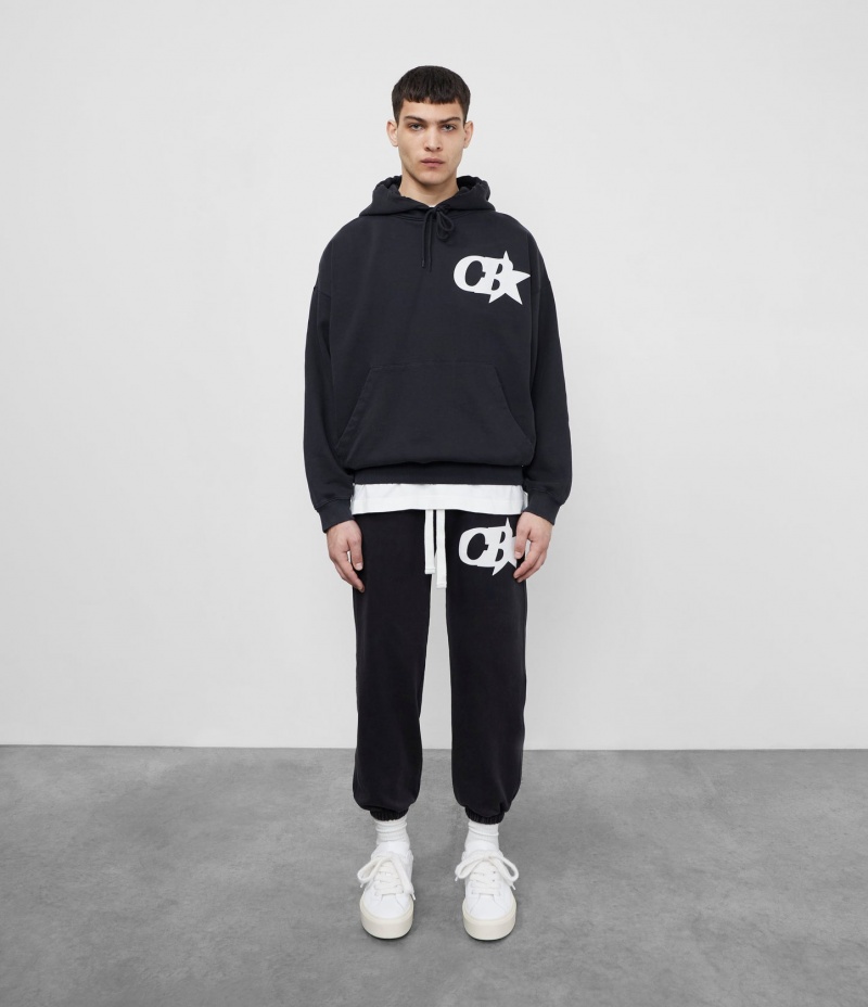 Men's Cole Buxton Cb Star Hoodie Black | 25194XHZC