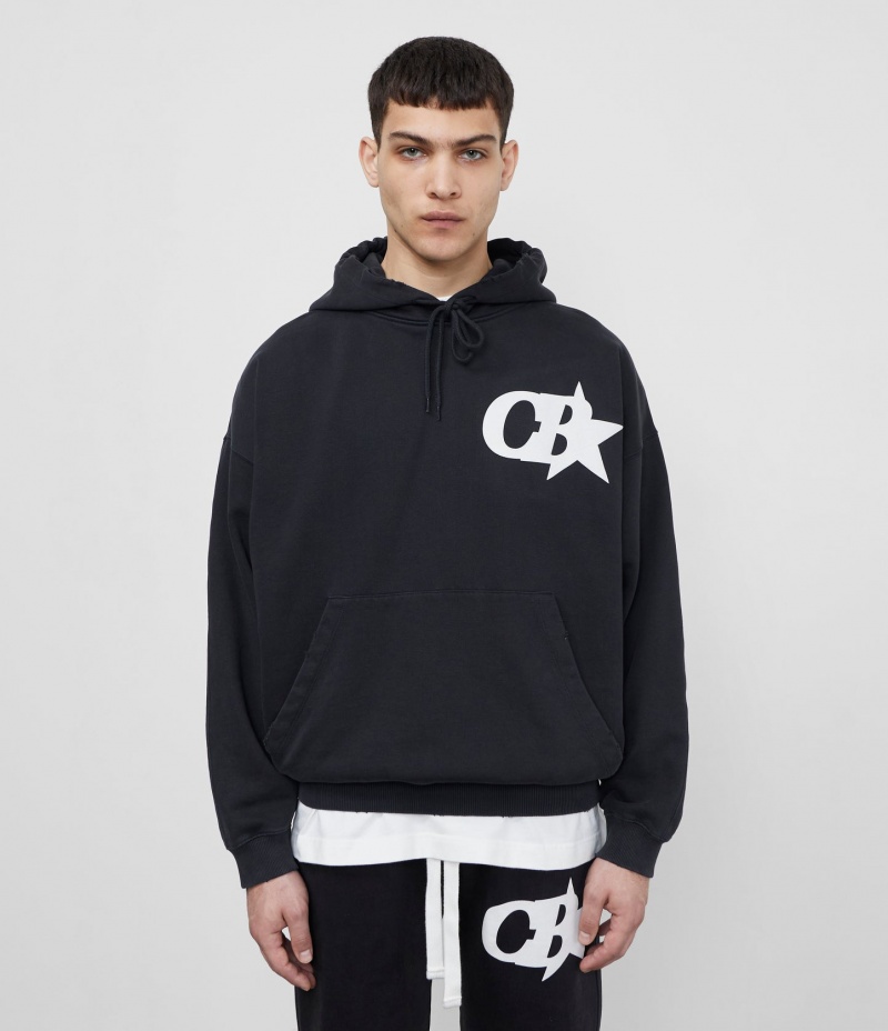 Men's Cole Buxton Cb Star Hoodie Black | 25194XHZC