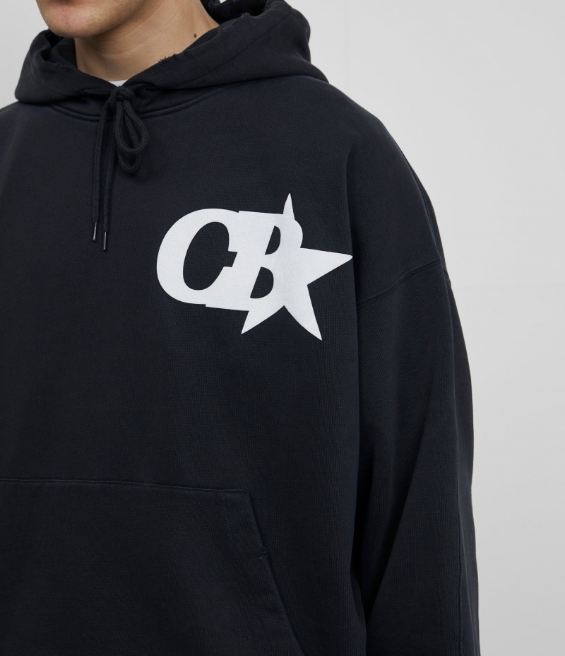 Men's Cole Buxton Cb Star Hoodie Black | 25194XHZC