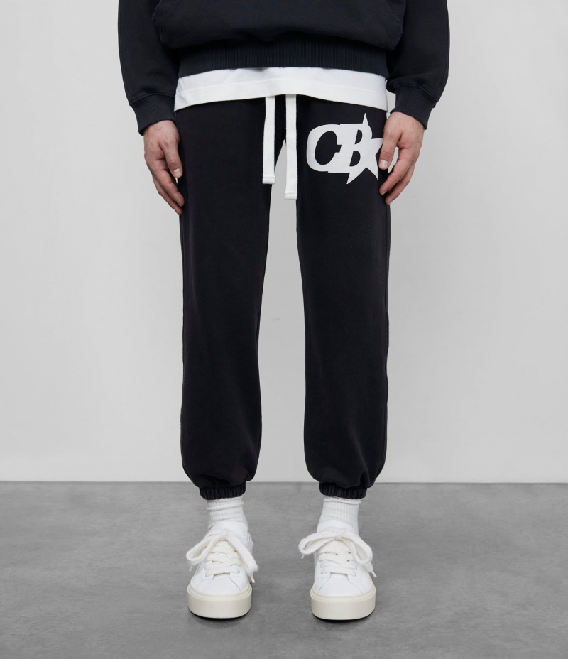 Men's Cole Buxton Cb Star Sweatpants Black | 08419JRGI