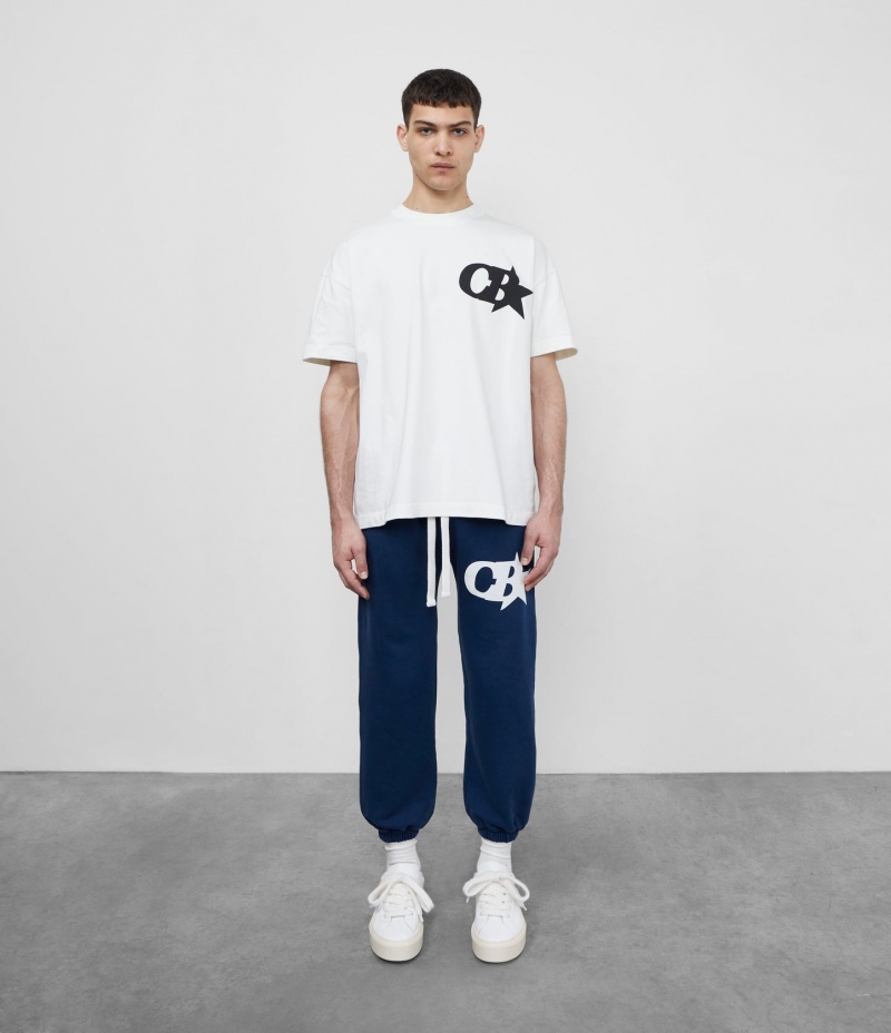 Men's Cole Buxton Cb Star Sweatpants Navy | 74189RJZU