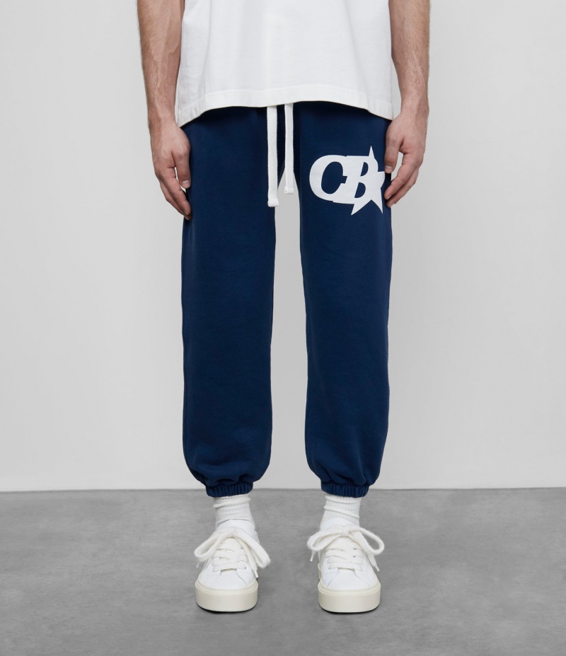 Men's Cole Buxton Cb Star Sweatpants Navy | 74189RJZU