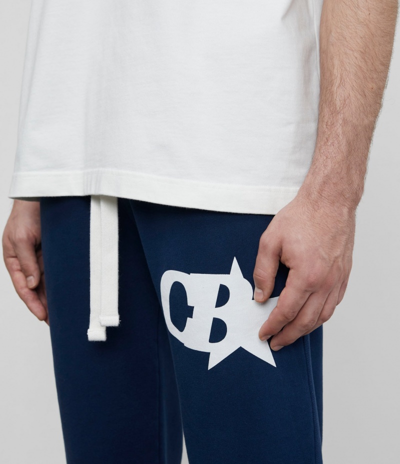 Men's Cole Buxton Cb Star Sweatpants Navy | 74189RJZU