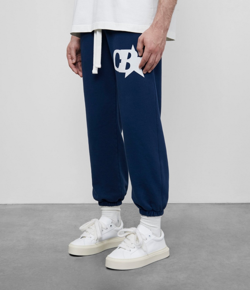 Men's Cole Buxton Cb Star Sweatpants Navy | 74189RJZU