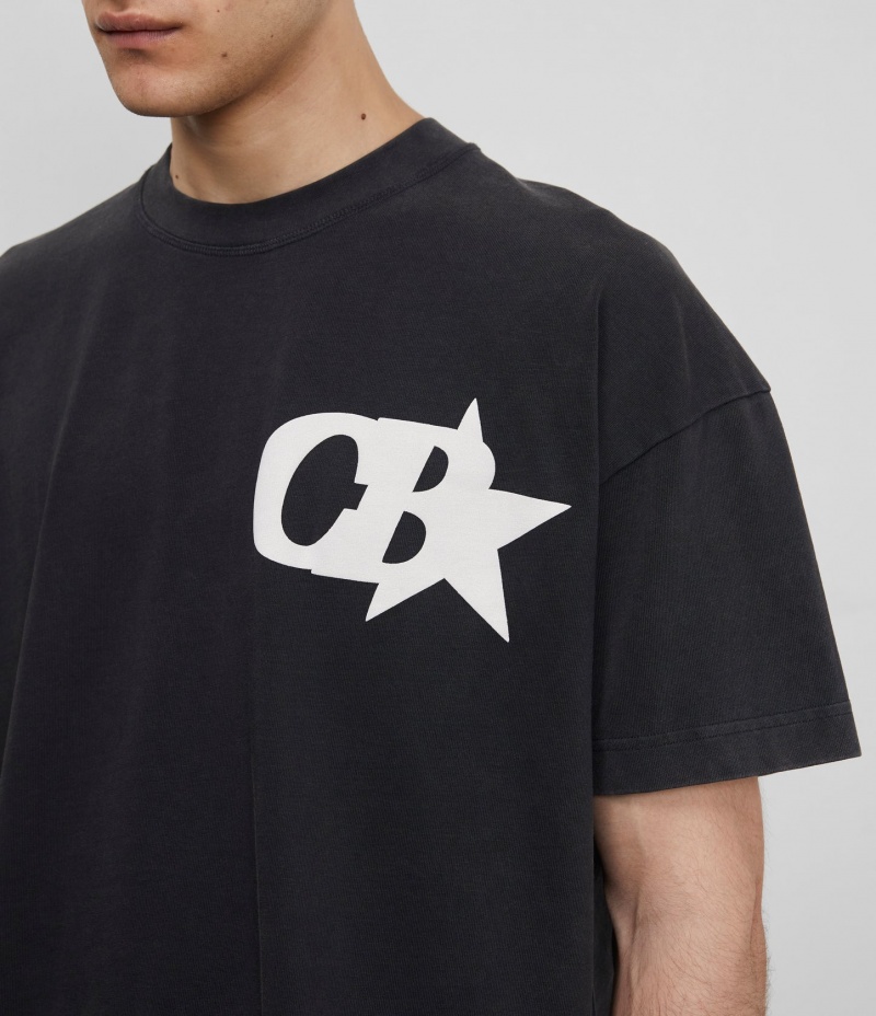 Men's Cole Buxton Cb Star T Shirts Black | 76980GMRY