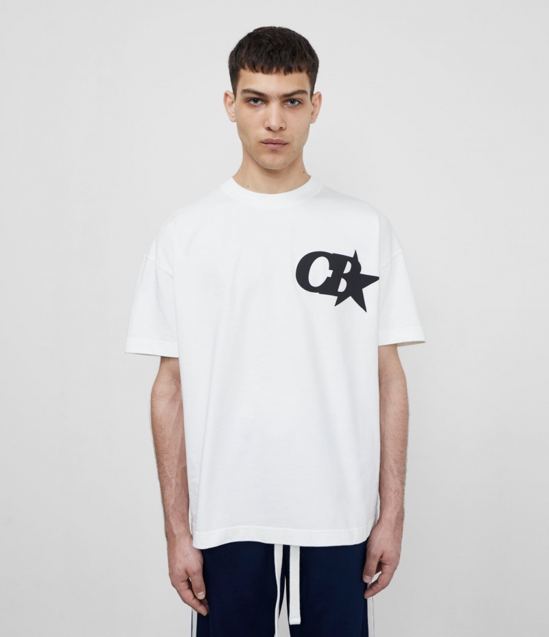 Men's Cole Buxton Cb Star T Shirts White | 75049LAIE