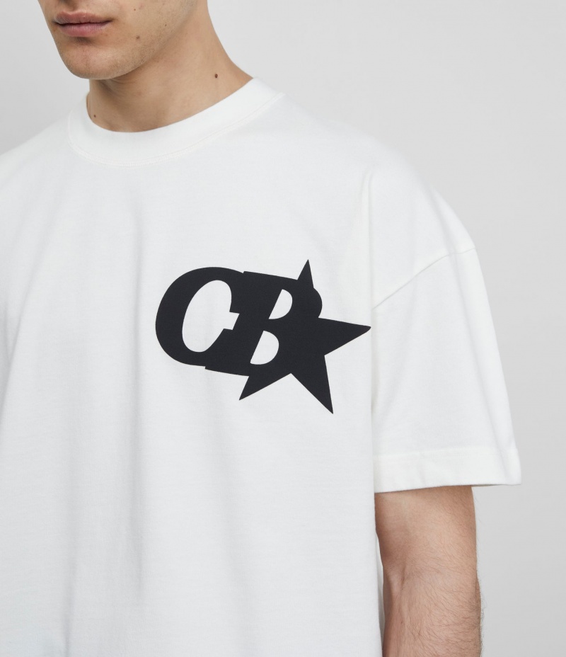 Men's Cole Buxton Cb Star T Shirts White | 75049LAIE