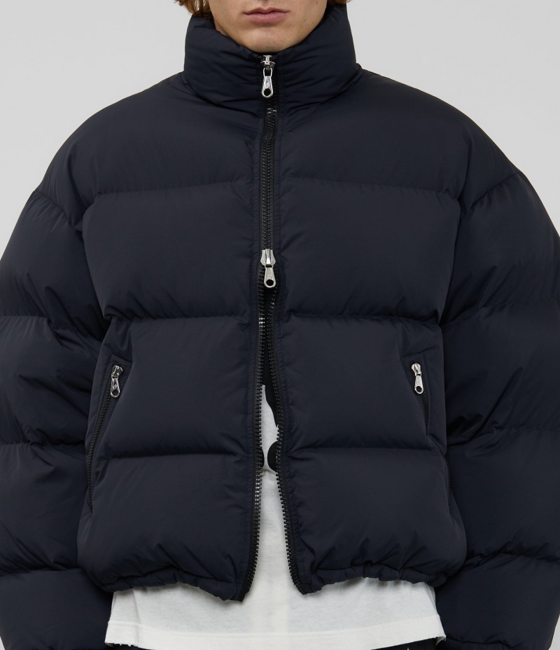 Men's Cole Buxton Cropped Insulated Puffers Black | 16059QZDM