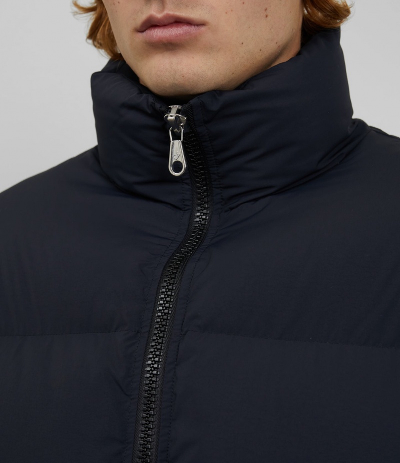 Men's Cole Buxton Cropped Insulated Puffers Black | 16059QZDM