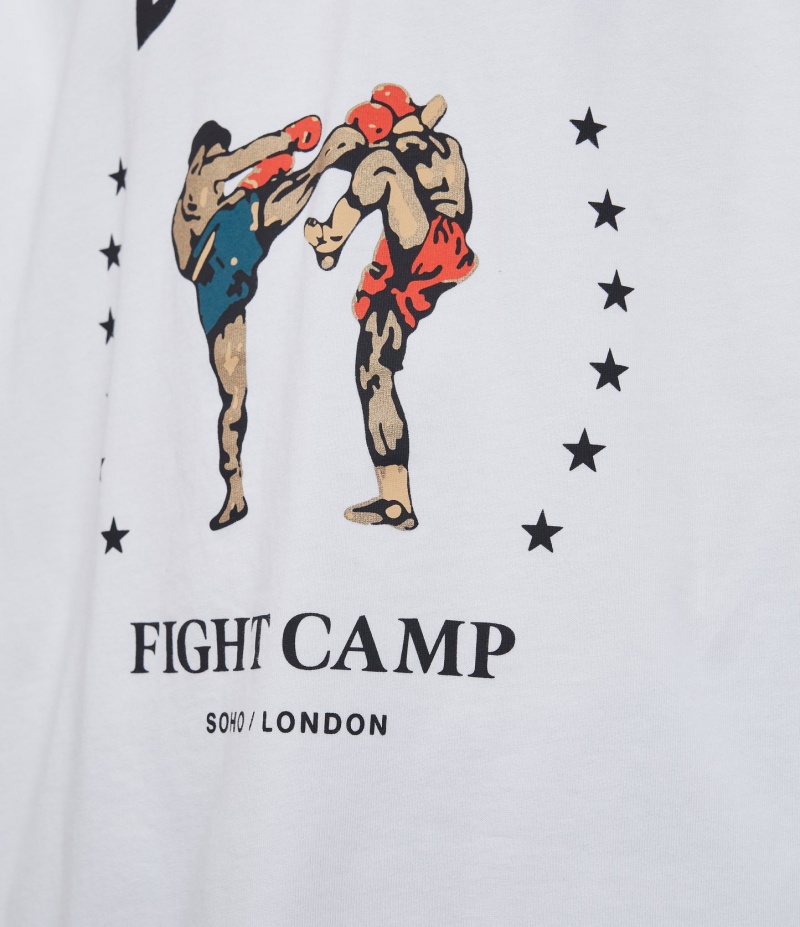 Men's Cole Buxton Fight Camp T Shirts White | 40362OYUR