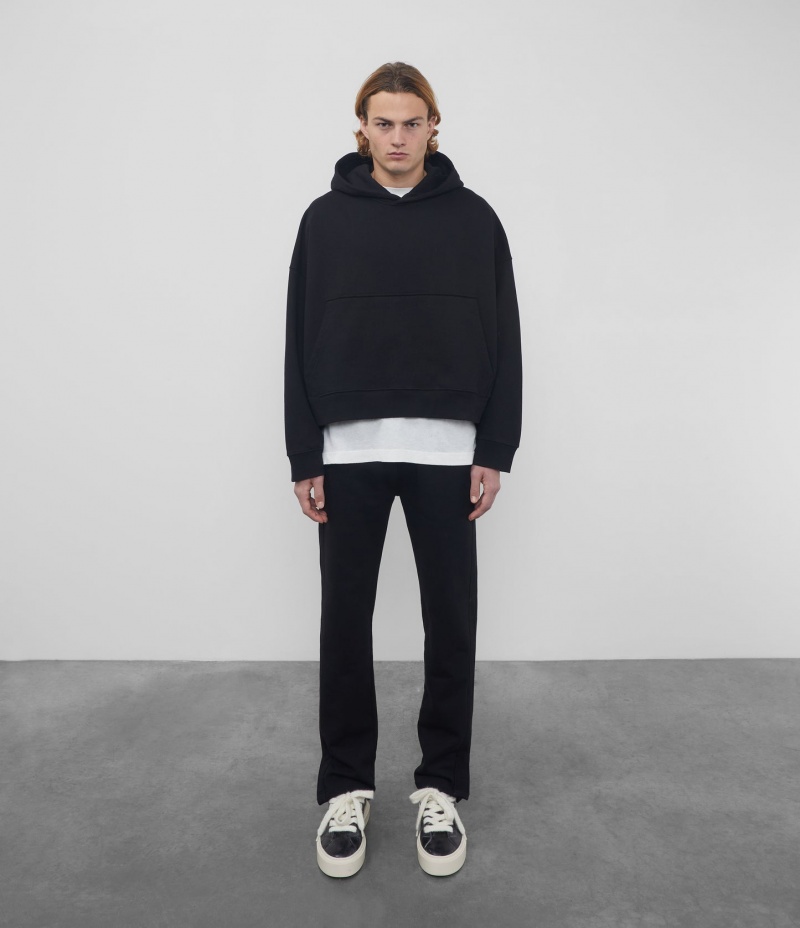 Men's Cole Buxton Heavyweight Cropped Hoodie Black | 23817YVAR