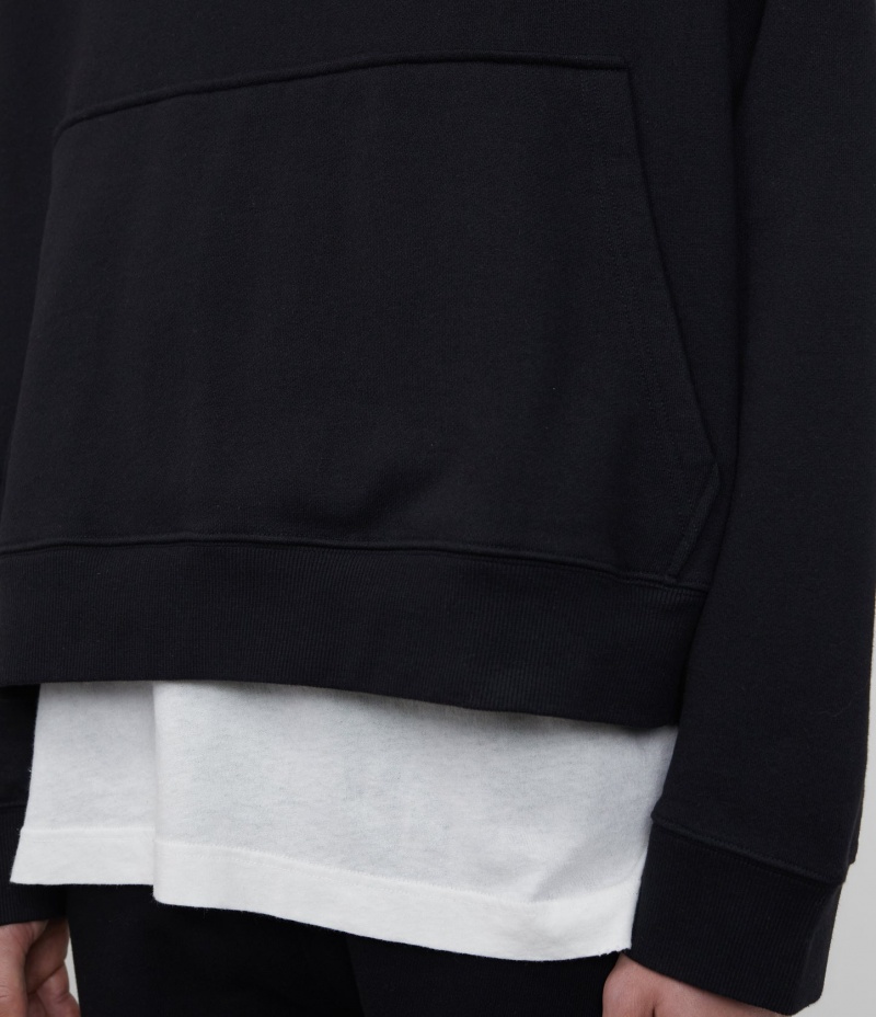 Men's Cole Buxton Heavyweight Cropped Hoodie Black | 23817YVAR