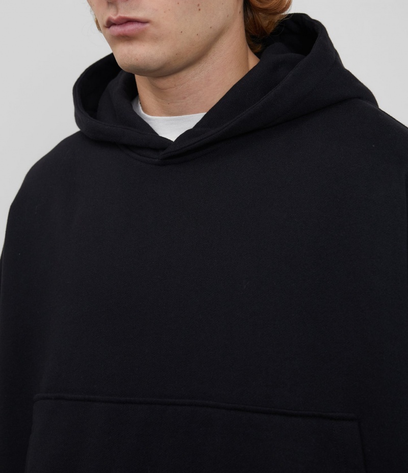 Men's Cole Buxton Heavyweight Cropped Hoodie Black | 23817YVAR