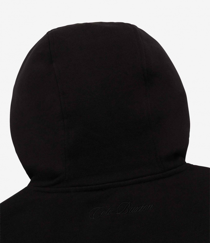 Men's Cole Buxton Heavyweight Cropped Hoodie Black | 23817YVAR