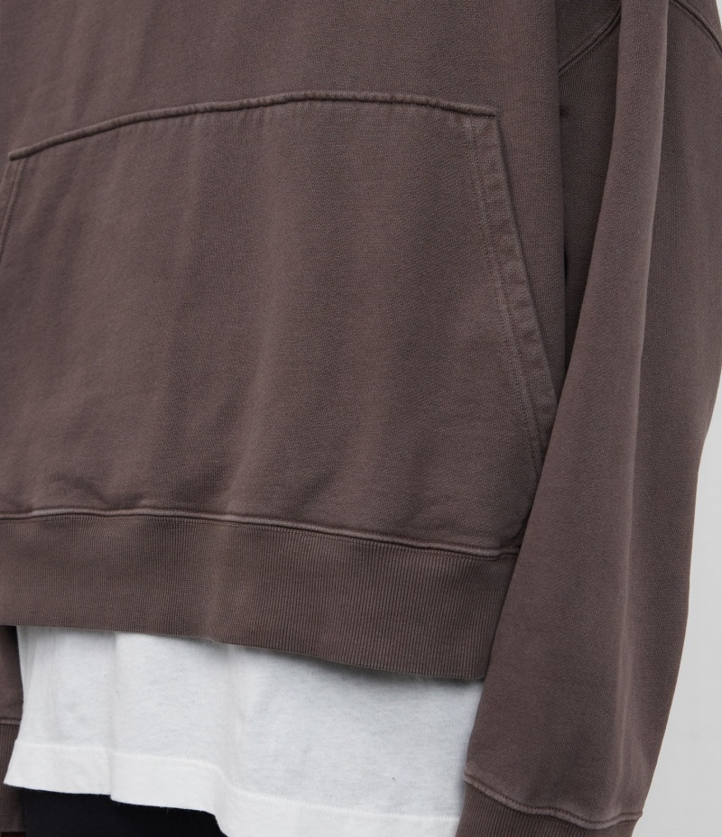 Men's Cole Buxton Heavyweight Cropped Hoodie Brown | 71890BOHK