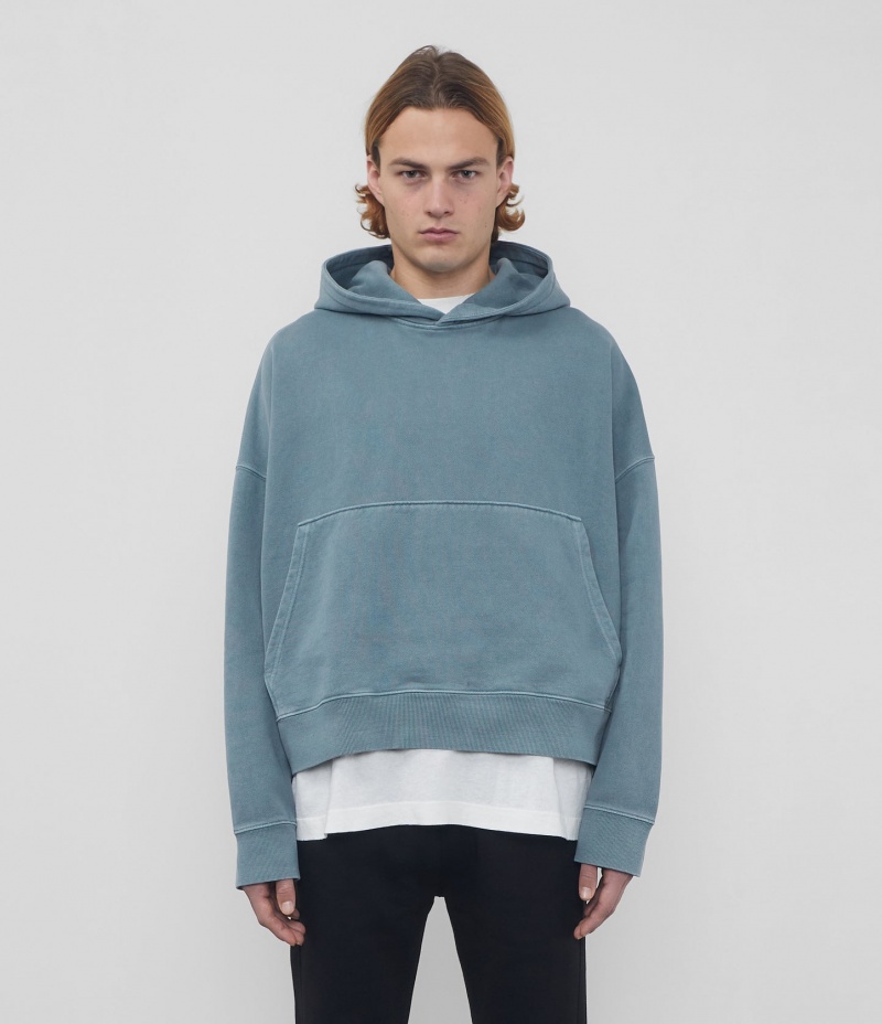 Men's Cole Buxton Heavyweight Cropped Hoodie Green | 97534KBTZ