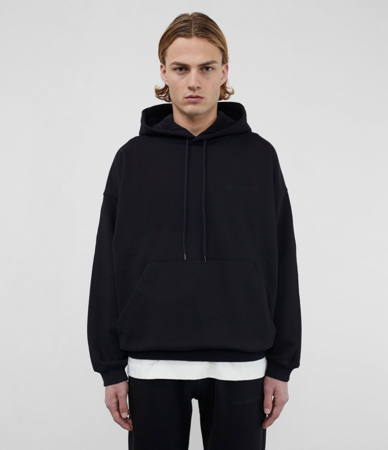 Men's Cole Buxton Heavyweight Warm Up Hoodie Black | 69745TMVA