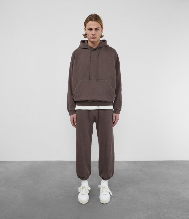 Men's Cole Buxton Heavyweight Warm Up Sweatpants Brown | 01946PRWY