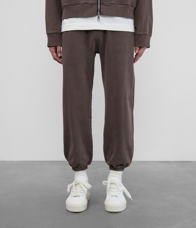 Men's Cole Buxton Heavyweight Warm Up Sweatpants Brown | 01946PRWY