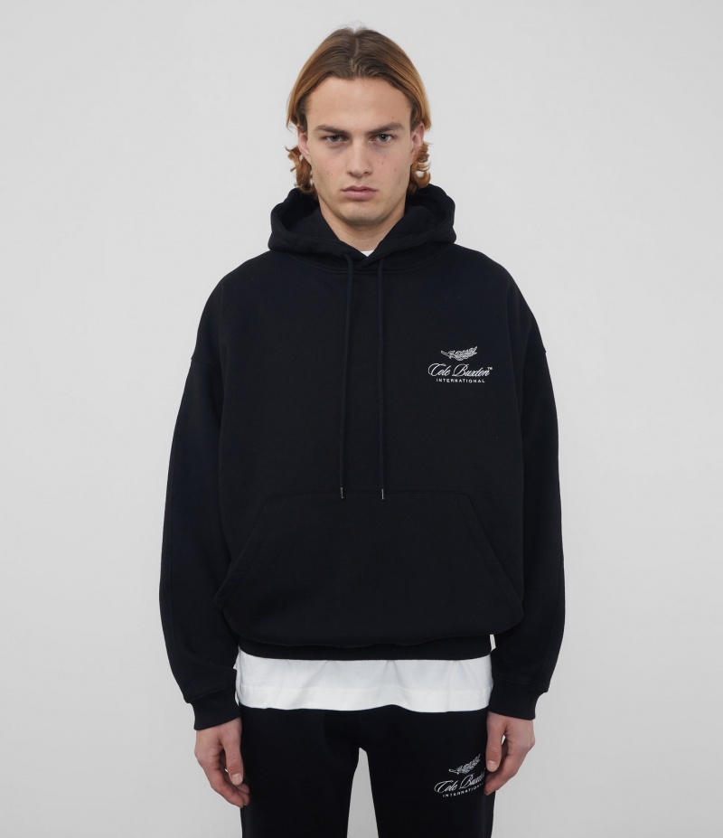 Men's Cole Buxton International Hoodie Black | 43528YJFU