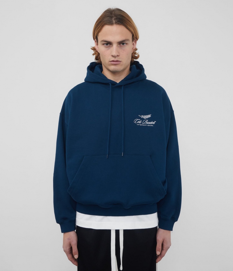 Men's Cole Buxton International Hoodie Navy | 41780AQPS