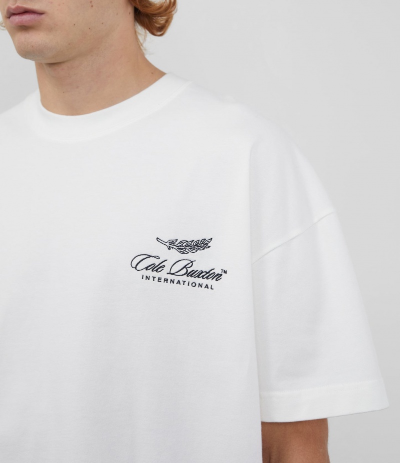 Men's Cole Buxton International T Shirts White | 05438GJFK