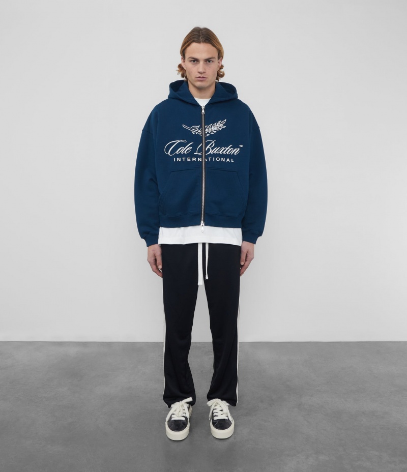 Men's Cole Buxton International Zipped Hoodie Navy | 72801XGSI