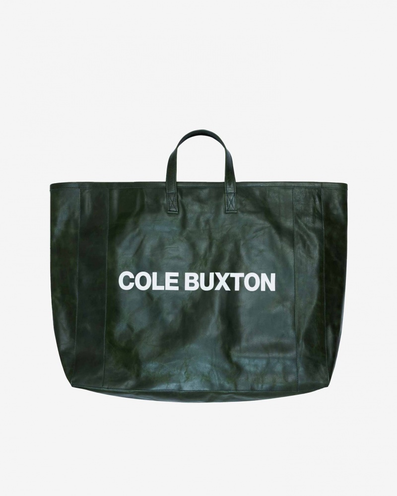 Men\'s Cole Buxton Large Leather Tote Bags Green | 09645CPQS