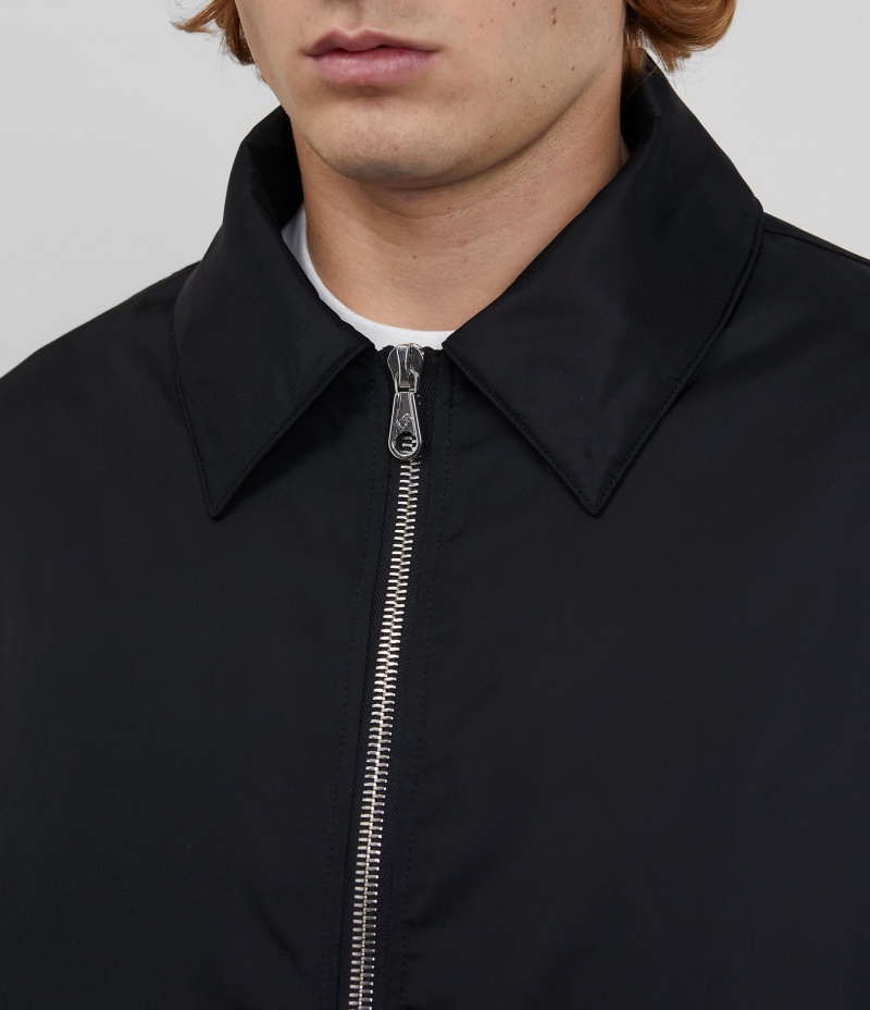 Men's Cole Buxton Nylon Overshirt Black | 45617CJLE