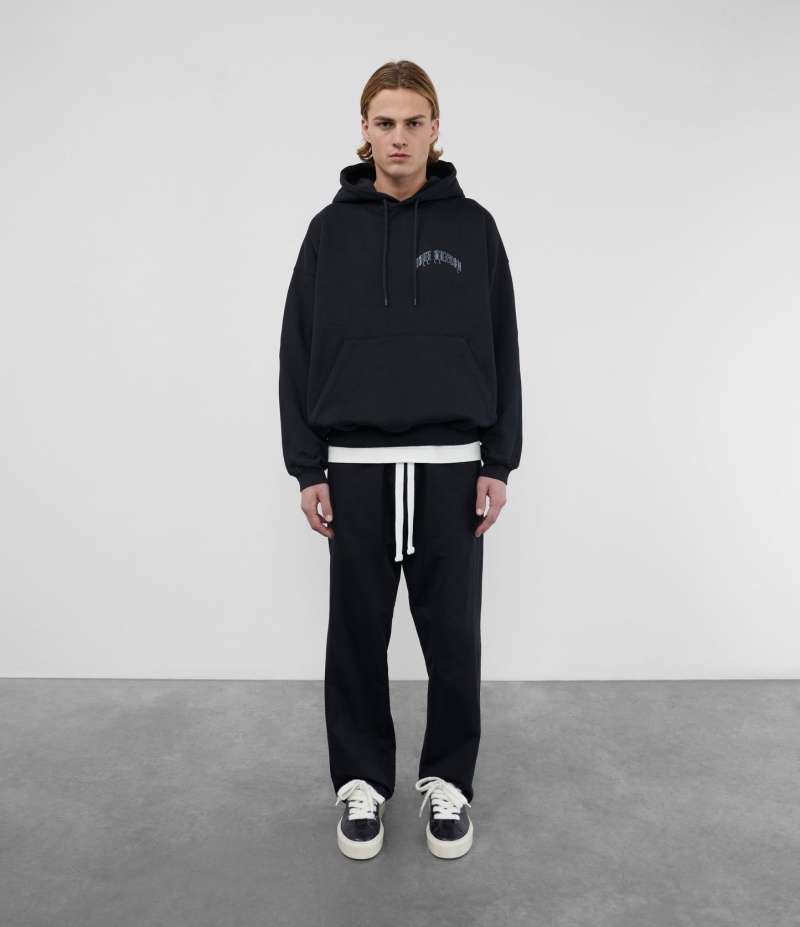 Men's Cole Buxton Old English Hoodie Black | 17954CEPS