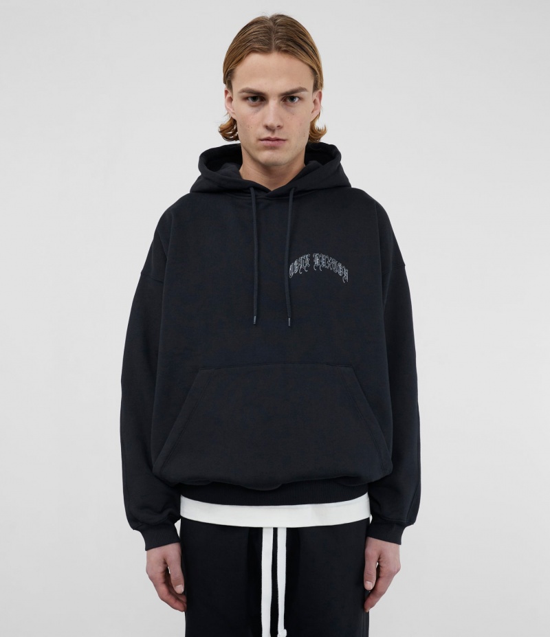 Men's Cole Buxton Old English Hoodie Black | 17954CEPS