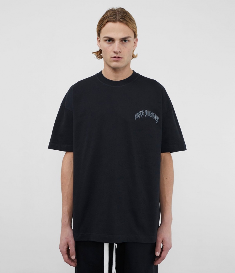 Men's Cole Buxton Old English T Shirts Black | 14296ACRV