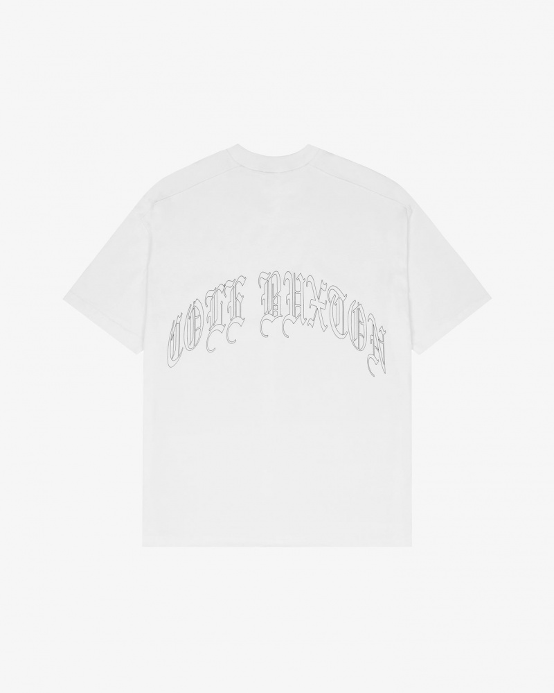 Men's Cole Buxton Old English T Shirts White | 20356MWQI