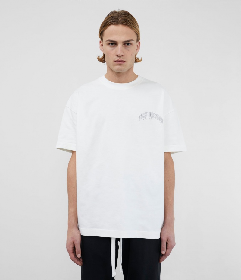 Men's Cole Buxton Old English T Shirts White | 20356MWQI