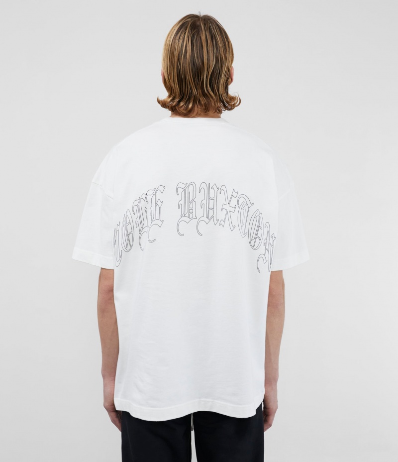 Men's Cole Buxton Old English T Shirts White | 20356MWQI