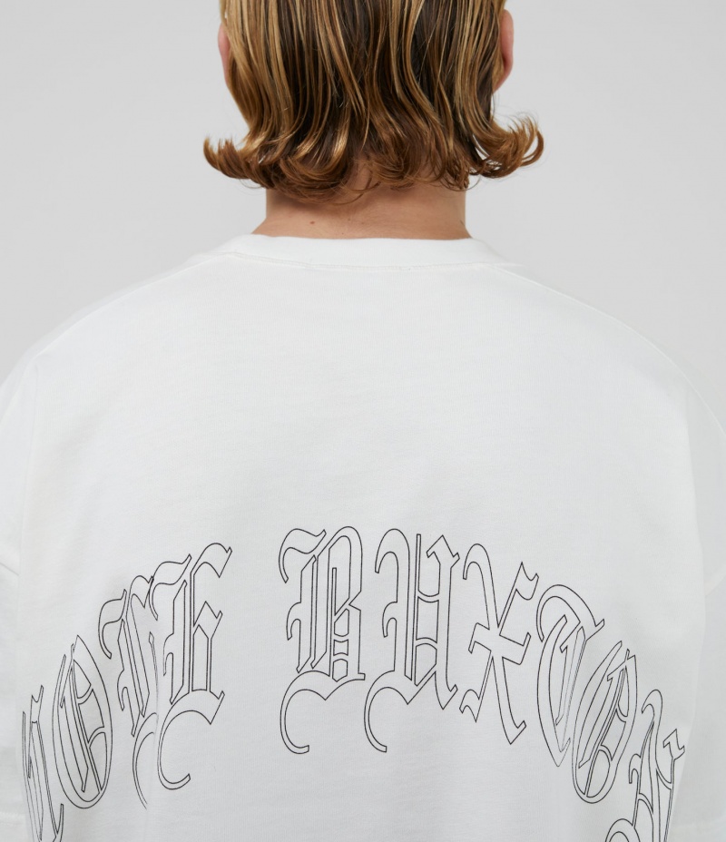 Men's Cole Buxton Old English T Shirts White | 20356MWQI