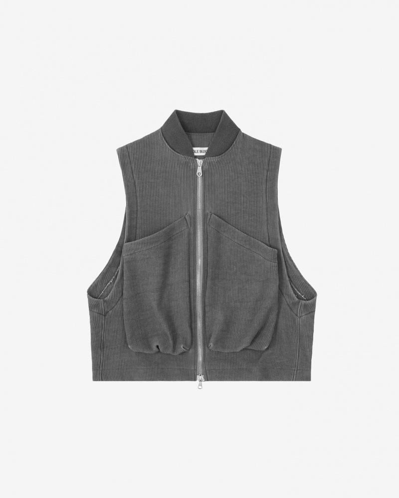 Men's Cole Buxton Quilted Nylon Vest Outerwear Black | 65804HKTR