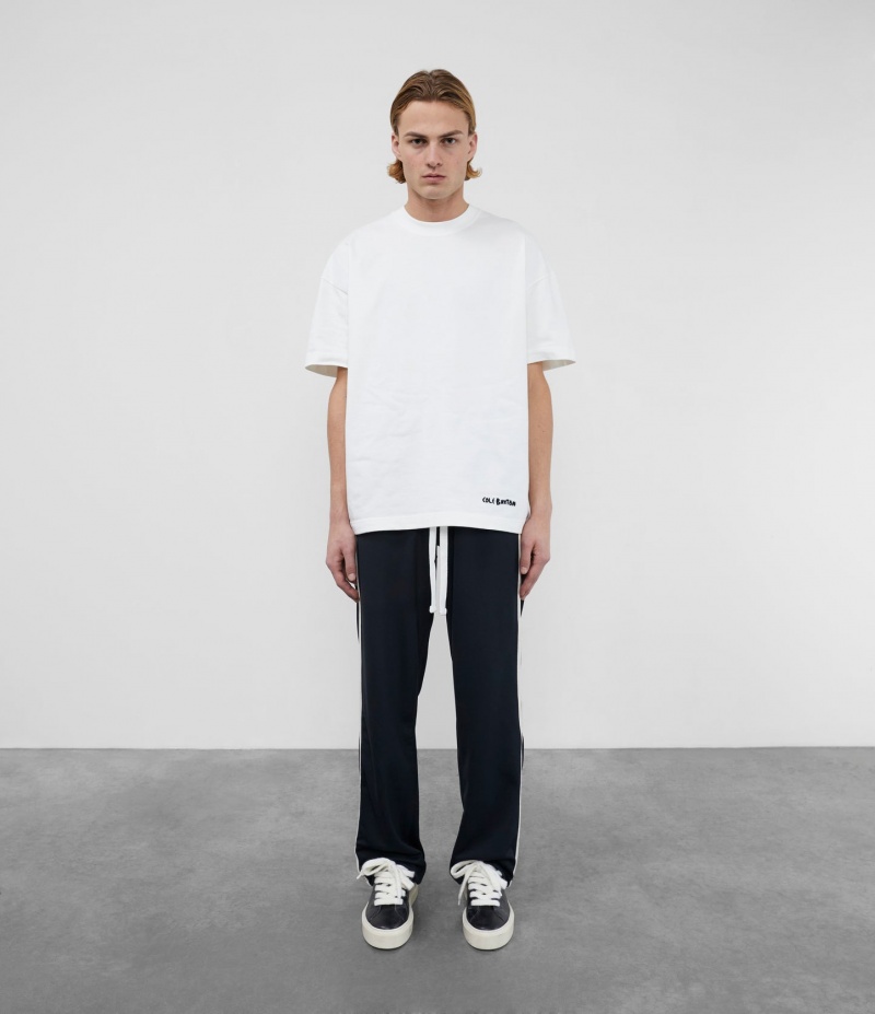 Men's Cole Buxton Raw T Shirts White | 17492YIJO