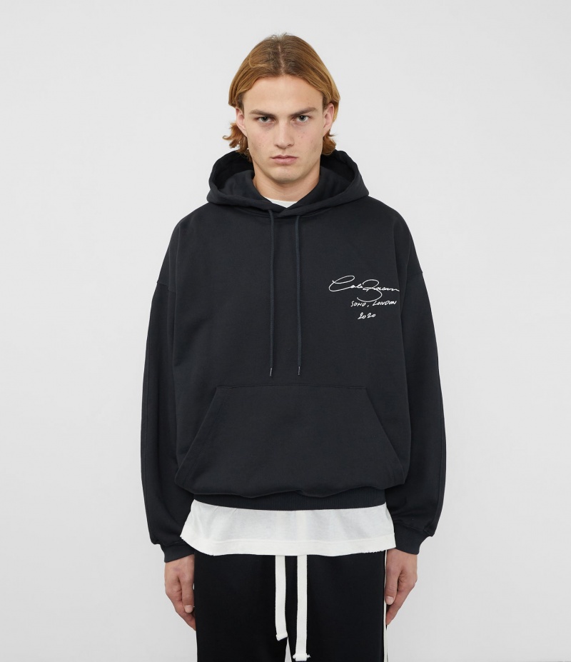 Men's Cole Buxton Signature Hoodie Black | 14736EDTH