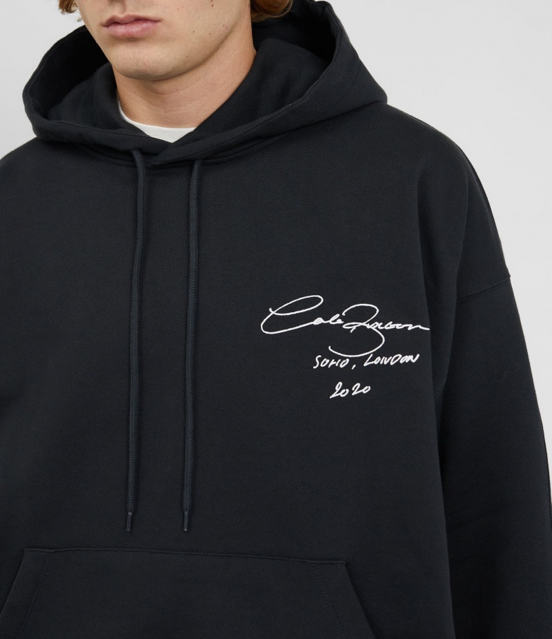 Men's Cole Buxton Signature Hoodie Black | 14736EDTH