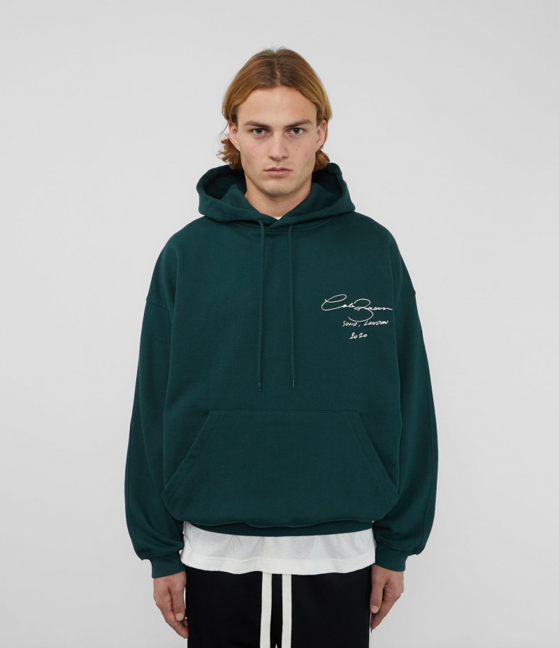 Men's Cole Buxton Signature Hoodie Green | 63489RCWU