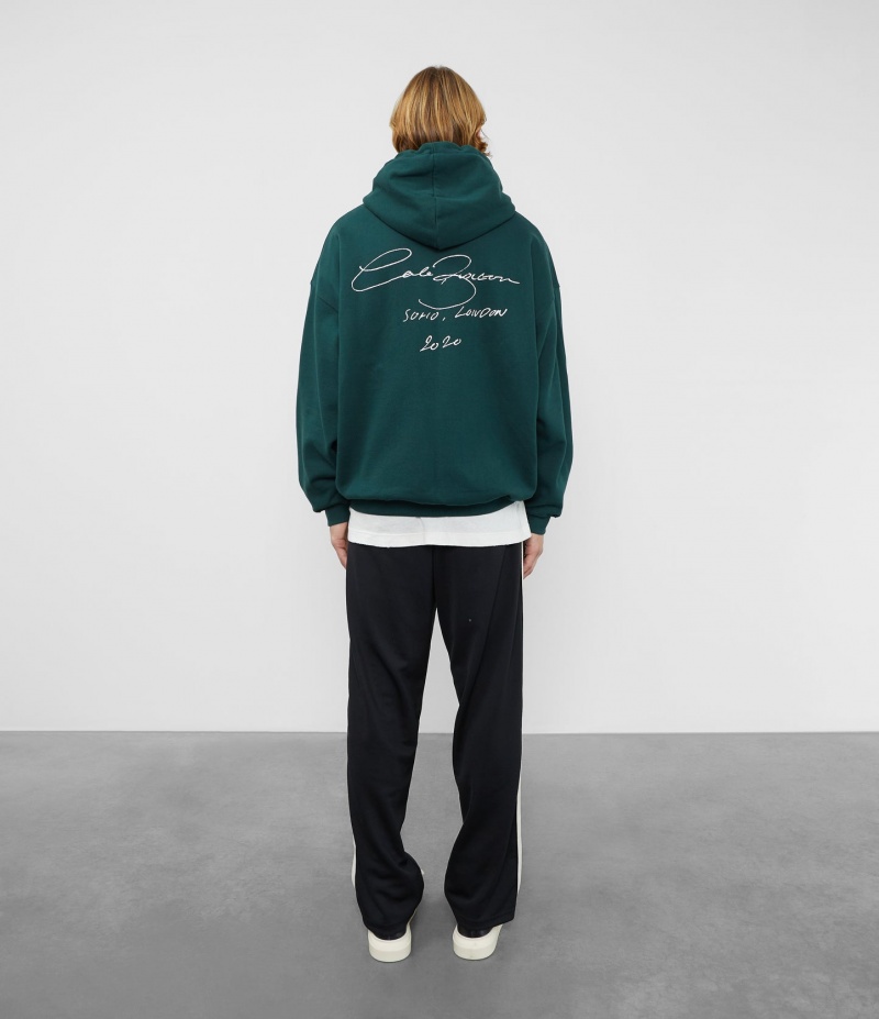 Men's Cole Buxton Signature Hoodie Green | 63489RCWU