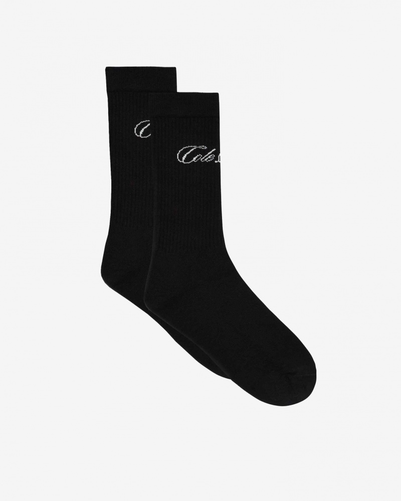 Men\'s Cole Buxton Signature Socks Black | 69502LBAN