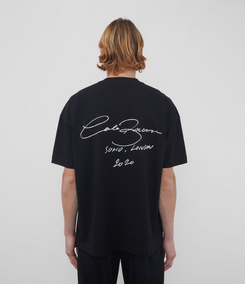 Men's Cole Buxton Signature T Shirts Black | 21498GOSI