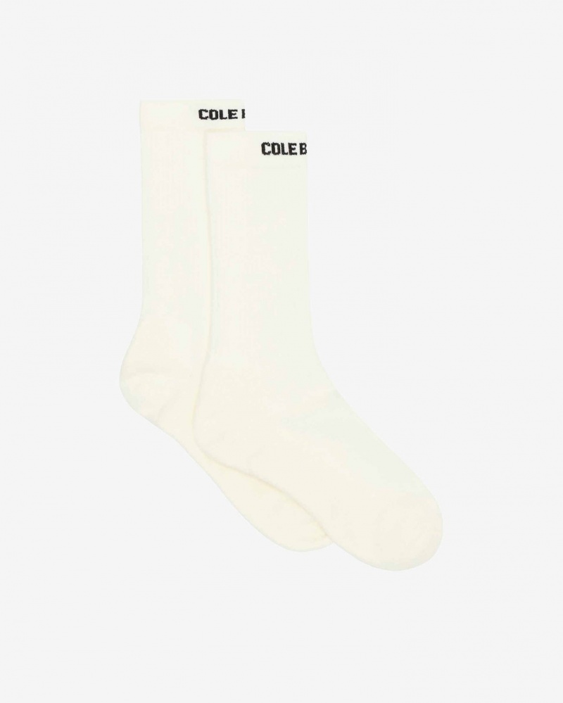 Men\'s Cole Buxton Sports Socks White | 98036ASWR